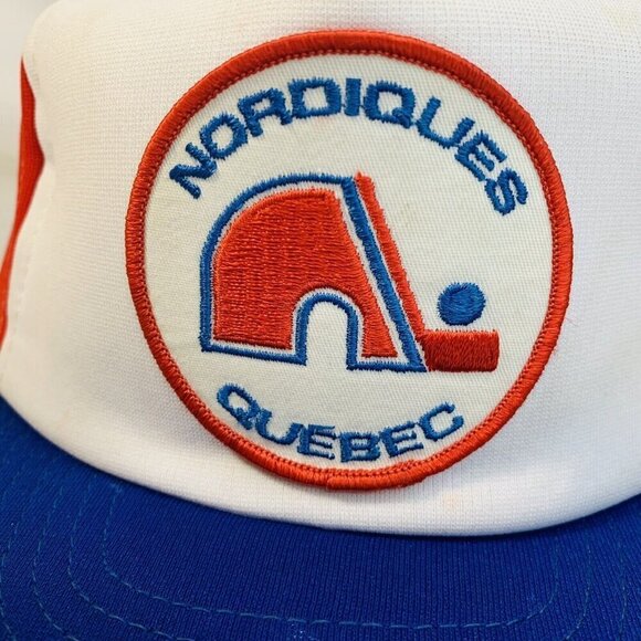 Vintage Quebec Nordiques Hat NHL Trucker Hat Cap Snapback 7 Thru 7 5/8 Adult - Picture 2 of 15